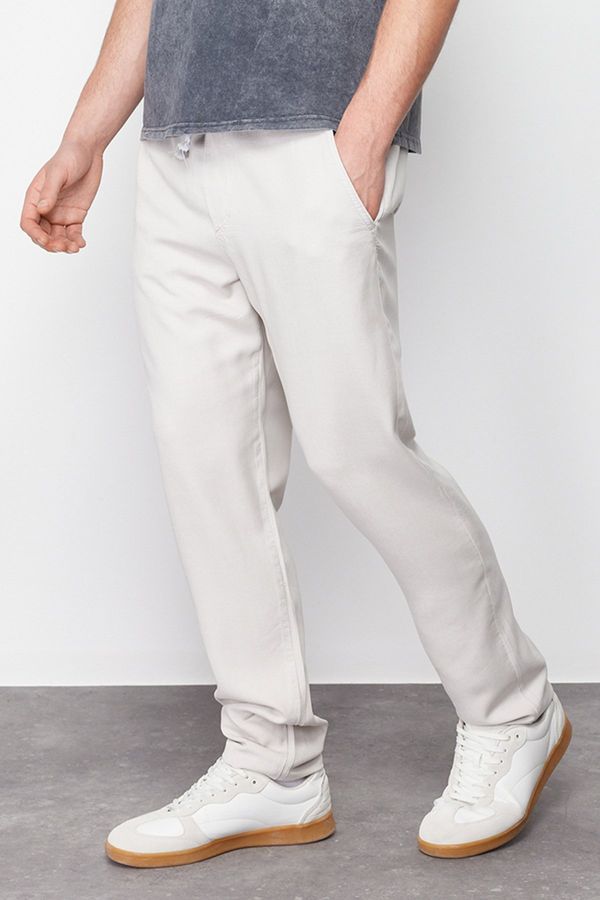 Trendyol Trendyol Stone Unisex Regular Fit 100% Lyocell Comfortable Trousers with Elastic Waist