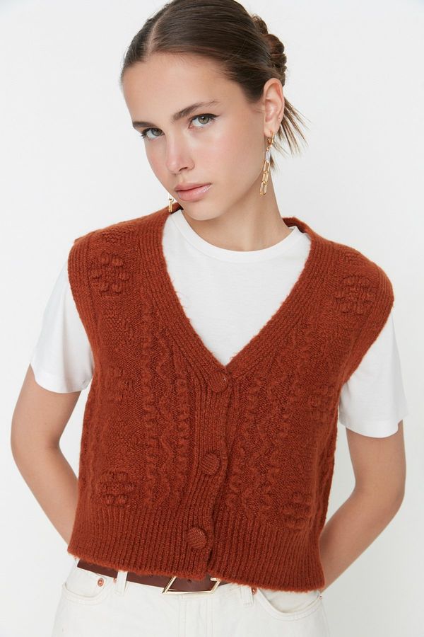 Trendyol Trendyol Taba Soft Textured Knit Vest