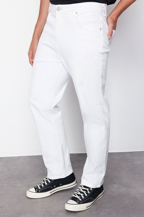 Trendyol Trendyol White Baggy/90's Straight Fit Jeans Loose Denim Trousers