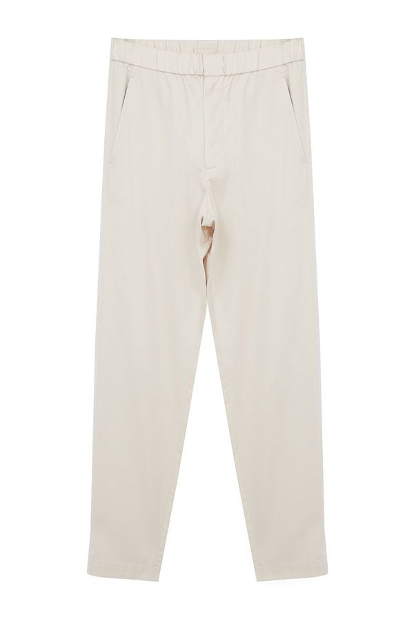 Trendyol Trendyol White Elastic Waist Gabardine Woven Trousers