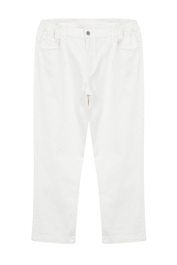 Trendyol Trendyol White Regular Fit Gabardine Woven Trousers