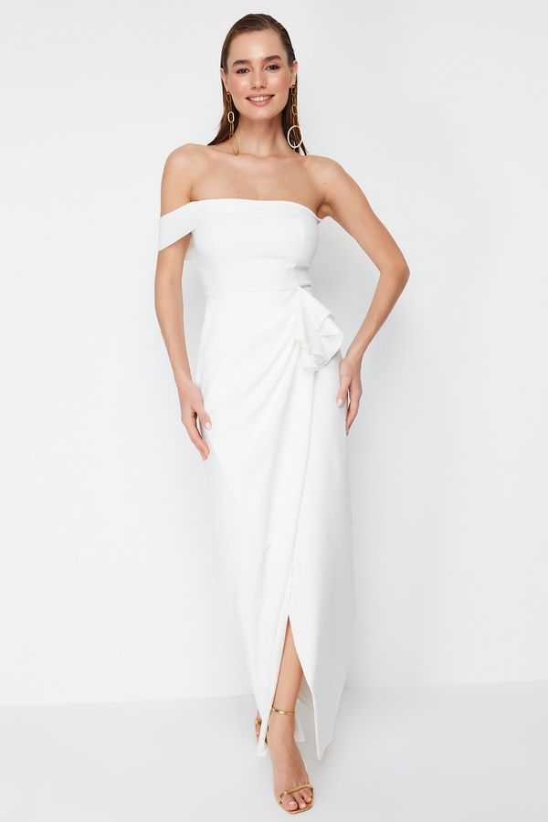 Trendyol Trendyol White Woven Elegant Evening & Graduation Dress