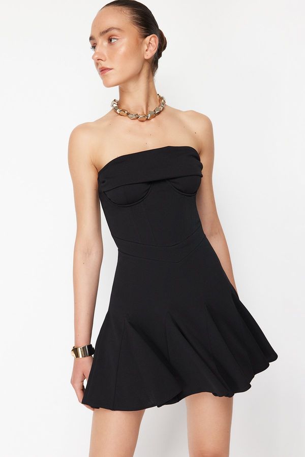 Trendyol Trendyol X Zeynep Tosun Black Knitting Skirt Fly with Flywheel Stylish Evening Dress