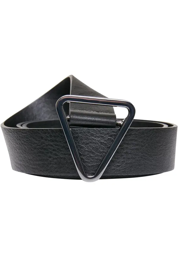 Urban Classics Triangular buckle belt made of synthetic leather, black