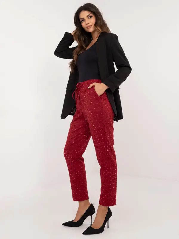 Italy Moda Trousers-DHJ-SP-A7690.01P-burgundy