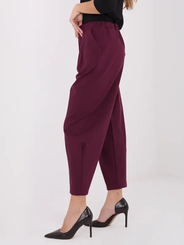 RUE PARIS Trousers-IT-SP-FL8557.46-burgundy