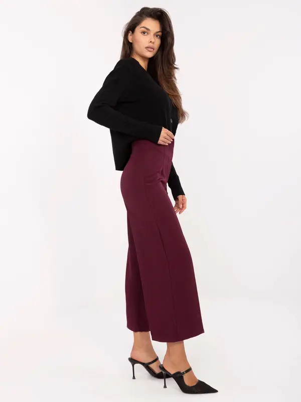RUE PARIS Trousers-IT-SP-FL9068.96-burgundy