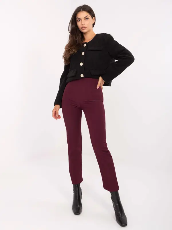 RUE PARIS Trousers-IT-SP-FL9069.00-burgundy