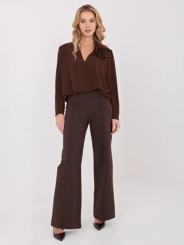 RUE PARIS Trousers-IT-SP-FL9792.12-dark brown
