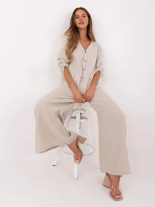 Italy Moda Trousers-MI-SP-2563.84-beige