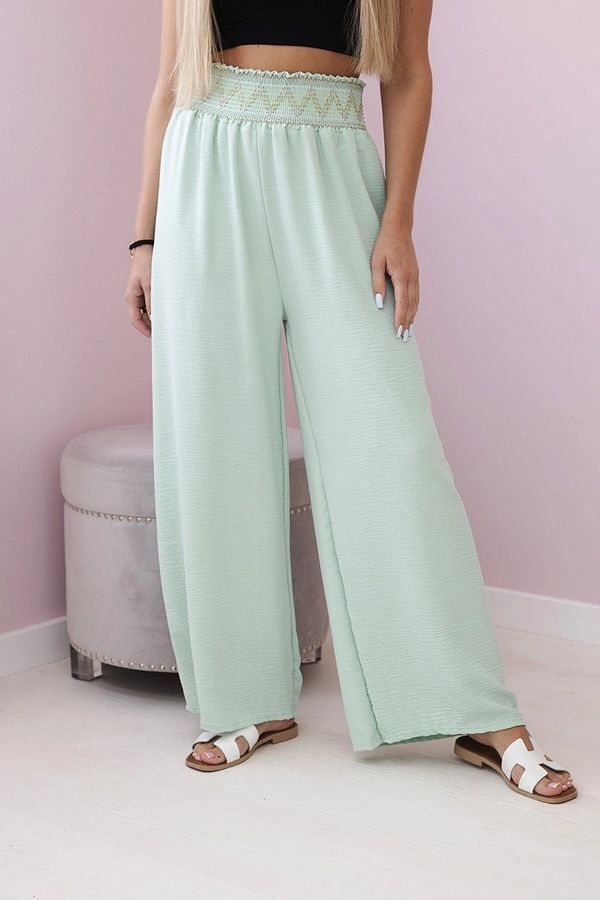 Kesi Trousers with wide elastic waistband mint