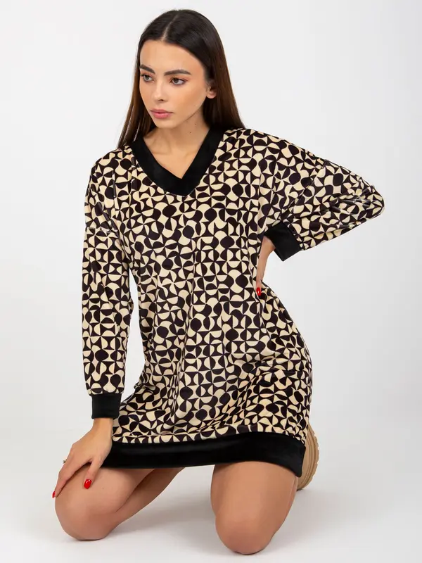 RUE PARIS Tunic-RP-TU-8189-3.66-black-beige