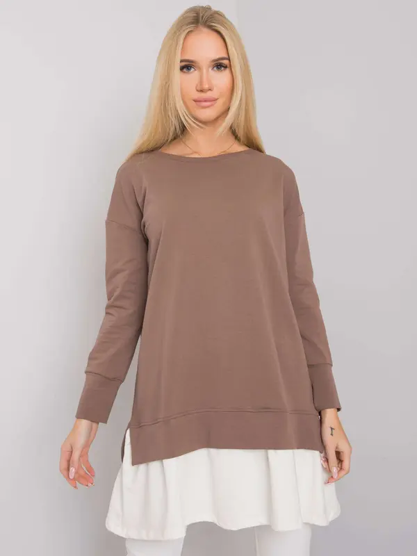 RUE PARIS Tunic-RV-TU-7183.33P-Brown