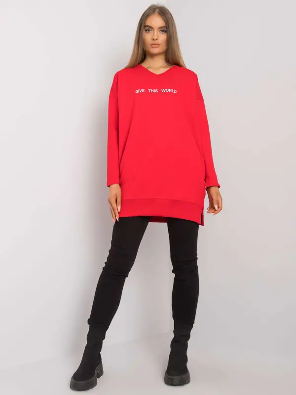 RUE PARIS Tunic-RV-TU-7201.43P-Red