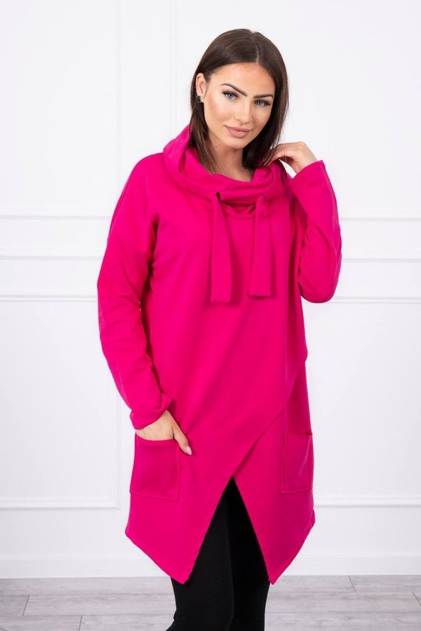 Kesi Tunic with a clutch in front dark Oversize fuchsia