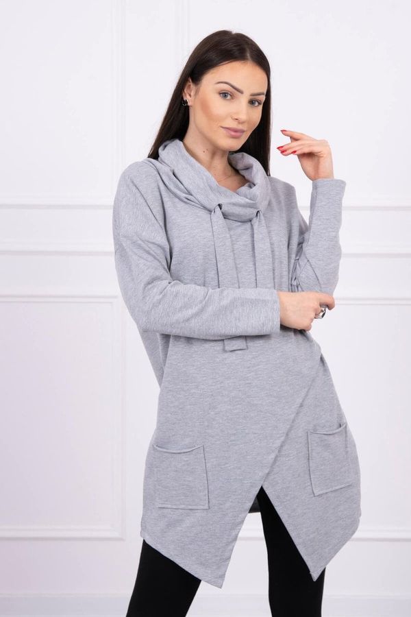 Kesi Tunic with a clutch on the front Oversize gray