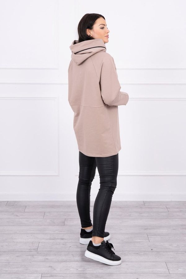 Kesi Tunic with zipper on hood Oversize beige