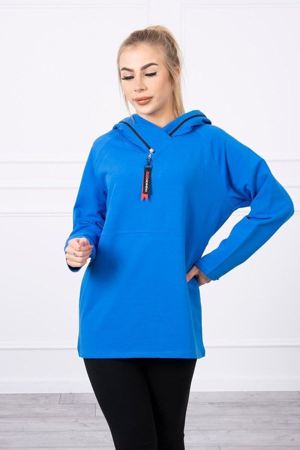 Kesi Tunic with zipper on hood Oversize mauve - blue