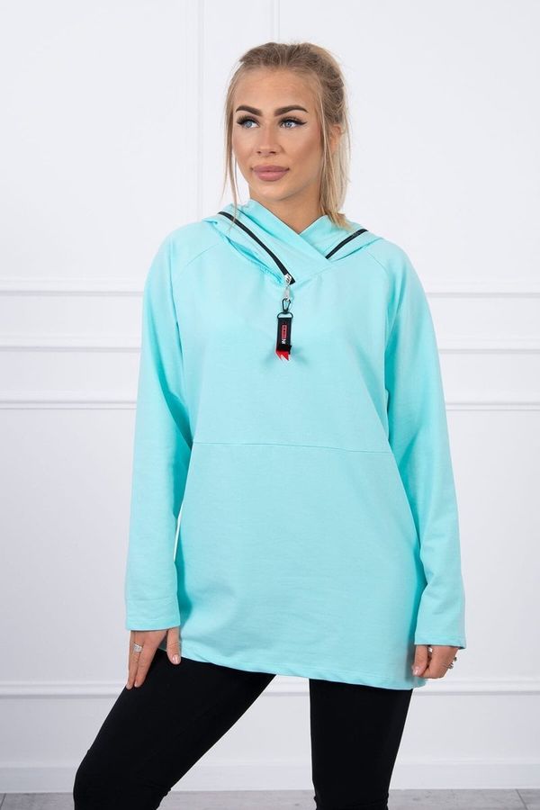 Kesi Tunic with zipper on the hood Oversize mint