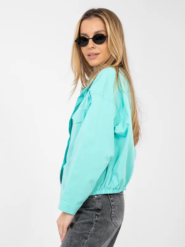 RUE PARIS Turkizna jeans jakna