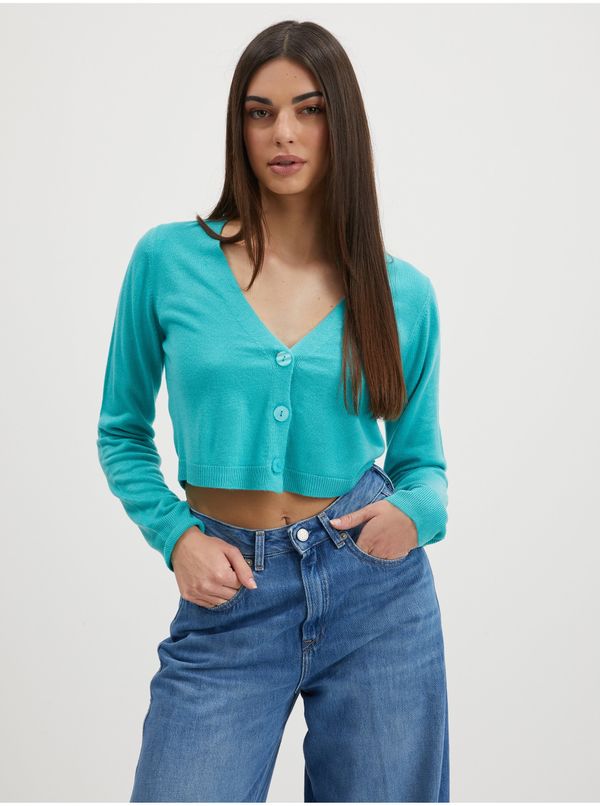 Only Turquoise Women's Cardigan ONLY Sunny - Ladies