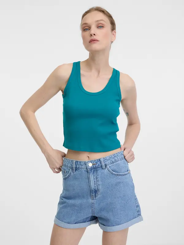 Orsay Turquoise women's crop tank top ORSAY - Women's