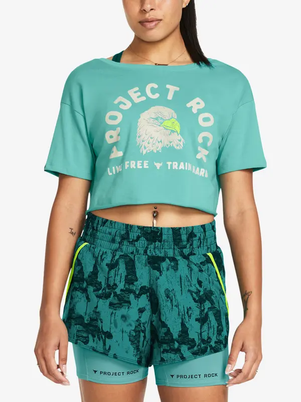 Under Armour Turquoise women's sports T-shirt Under Armour Pjt Rck Balance Graphic T