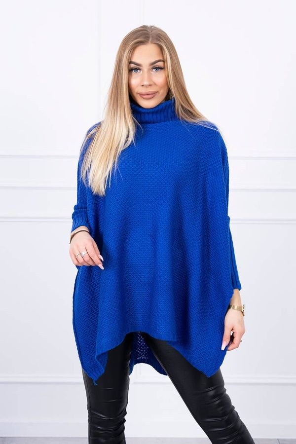 Kesi Turtleneck sweater and side slits purple blue