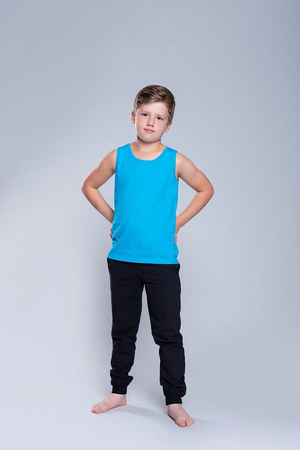 Italian Fashion Tytus Boys' T-Shirt with Wide Straps - Turquoise