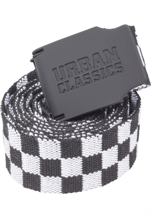 Urban Classics Accessoires UC Canvas Belt Checkerboard 150cm black/white