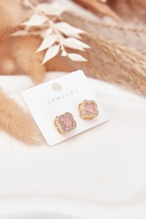 Boto Uhani Boto z roza cirkonom