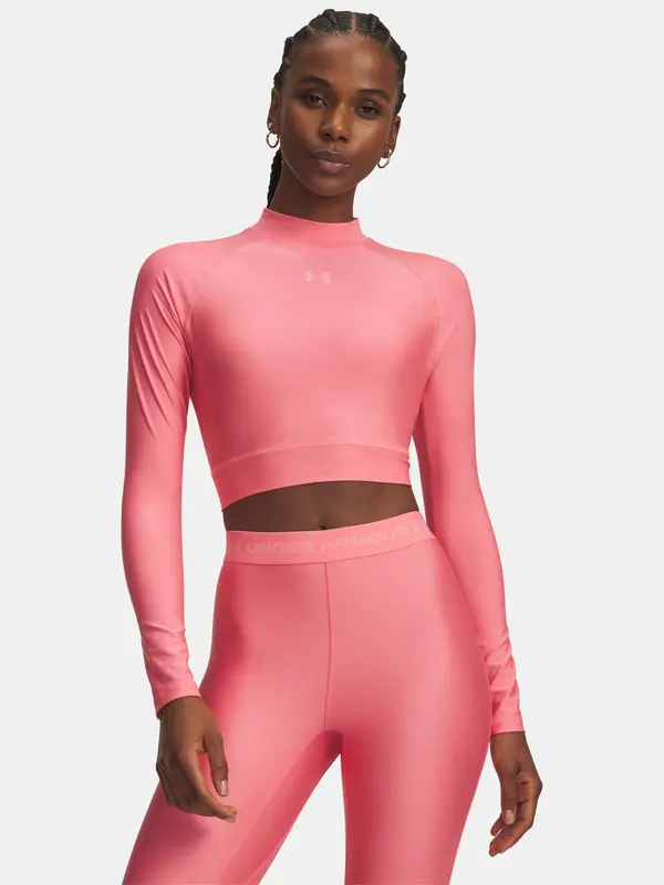 Under Armour Under Armour HeatGear Crop Mock majica z dolgimi rokavi - roza