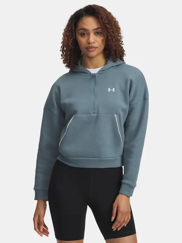 Under Armour Under Armour Rival Flc Piped HZ Hoodie-BLU - Women's Sweatshirt