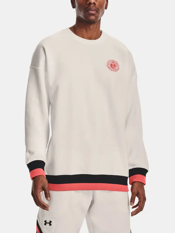 Under Armour Under Armour Sweatshirt Rival Fleece Amp Crew-Wht - Mens
