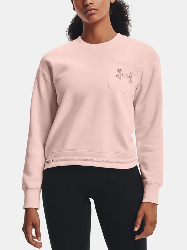 Under Armour Under Armour Sweatshirt Rival Fleece Mesh Crew-PNK - Ladies