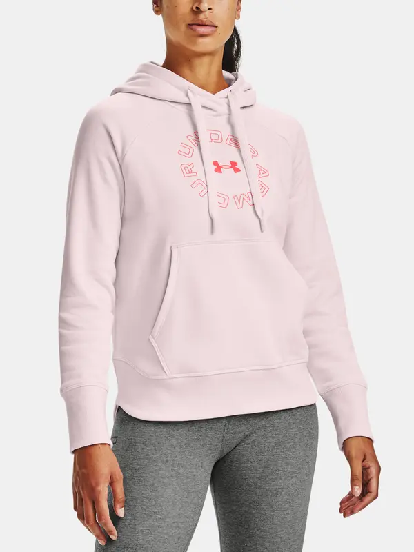 Under Armour Under Armour Sweatshirt Rival Fleece Metallic Hoodie-PNK - Ladies