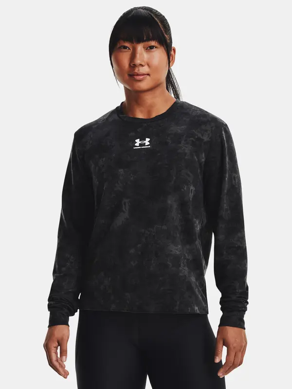 Under Armour Under Armour T-Shirt Rival Terry Print Crew-BLK - Women