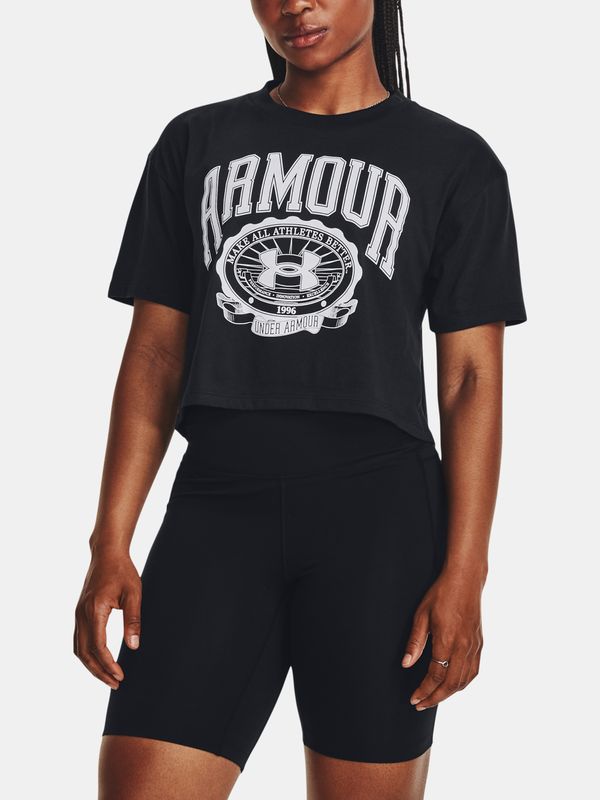 Under Armour Under Armour T-Shirt UA COLLEGIATE CREST CROP SS-BLK - Women