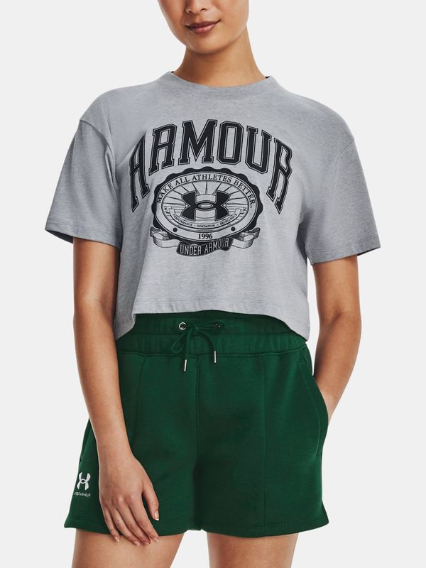 Under Armour Under Armour T-Shirt UA COLLEGIATE CREST CROP SS-GRY - Women