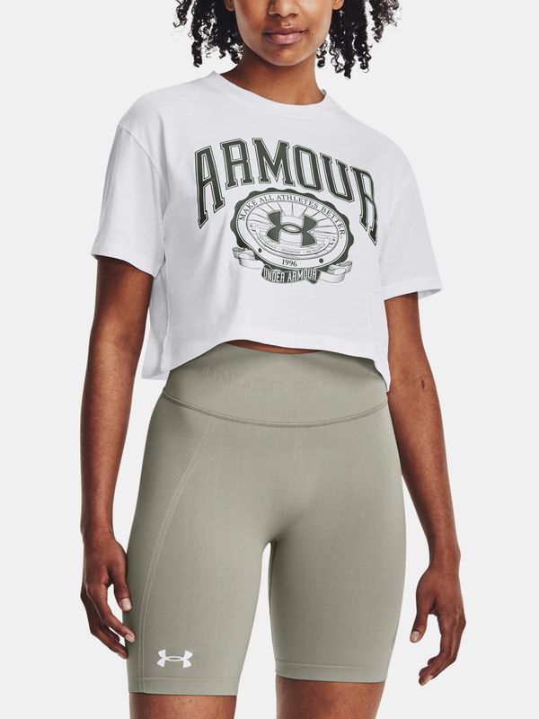 Under Armour Under Armour T-Shirt UA COLLEGIATE CREST CROP SS-WHT - Women