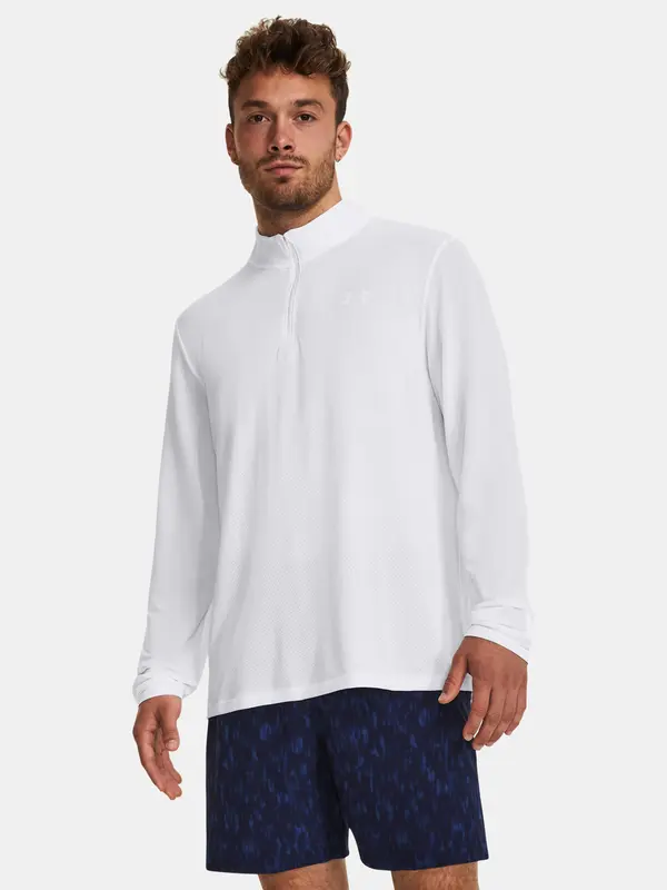 Under Armour Under Armour T-shirt UA SEAMLESS STRIDE 1/4 ZIP-WHT - Men