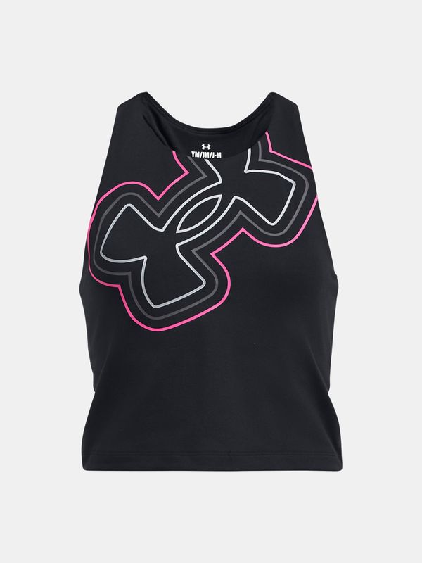 Under Armour Under Armour Tank Top Motion Branded Crop Tank - BLK - Girls