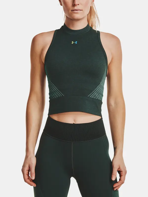 Under Armour Under Armour Tank Top Rush Seamless Crop Top-GRN - Women's