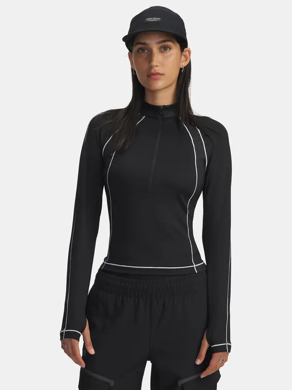 Under Armour Under Armour UA ColdGear Textured 1/2 Zip-BLK Women's T-Shirt - Women's
