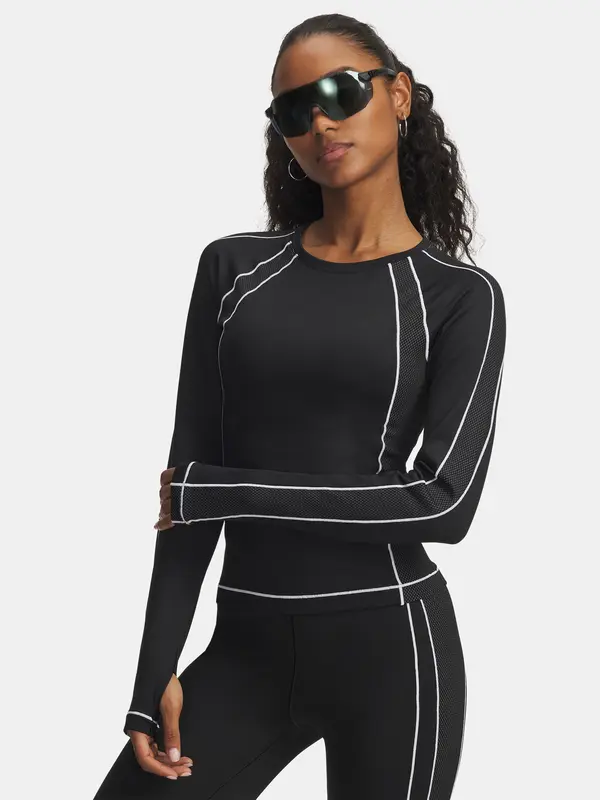 Under Armour Under Armour UA ColdGear Textured Crew-BLK Women's T-Shirt - Women's