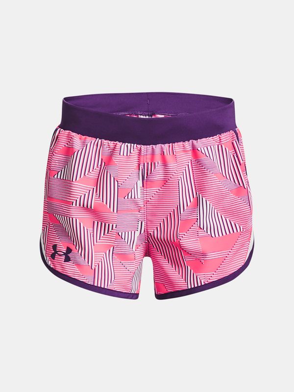 Under Armour Under Armour UA Fly By Printed Short purple-pink girls' patterned sports shorts