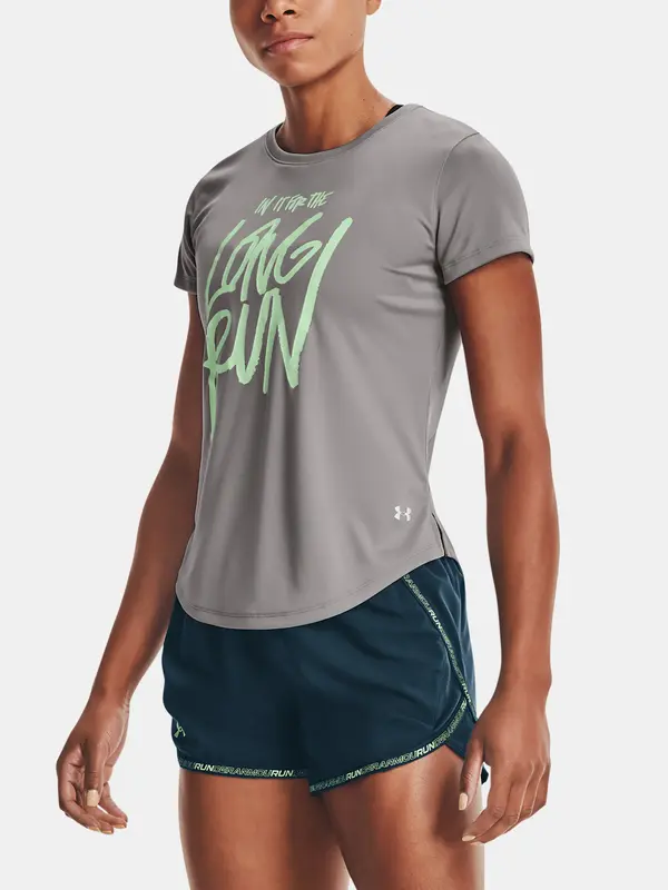 Under Armour Under Armour UA Long Run Graphic SS-GRY T-Shirt - Ladies