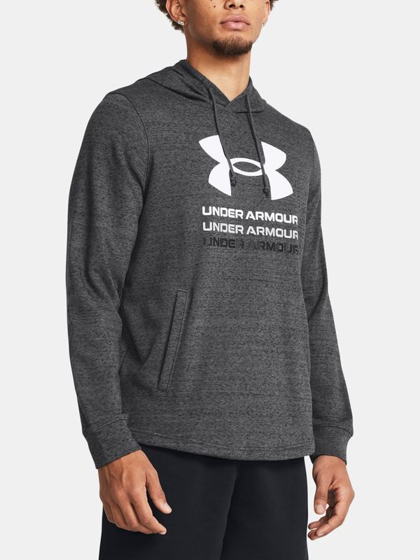 Under Armour Under Armour UA Rival Terry Graphic Hood Dark Grey Sports Sweatshirt