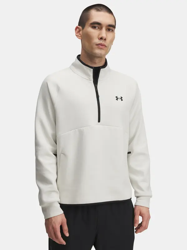 Under Armour Under Armour UA Unstoppable Flc Half Zip-WHT Men's Sweatshirt - Men's