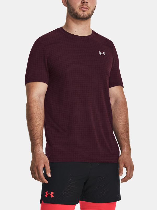 Under Armour Under Armour Vanish Grid SS Burgundy Sports T-Shirt